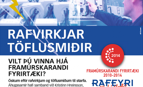 Rafvirki - töflusmiður óskast til starfa
